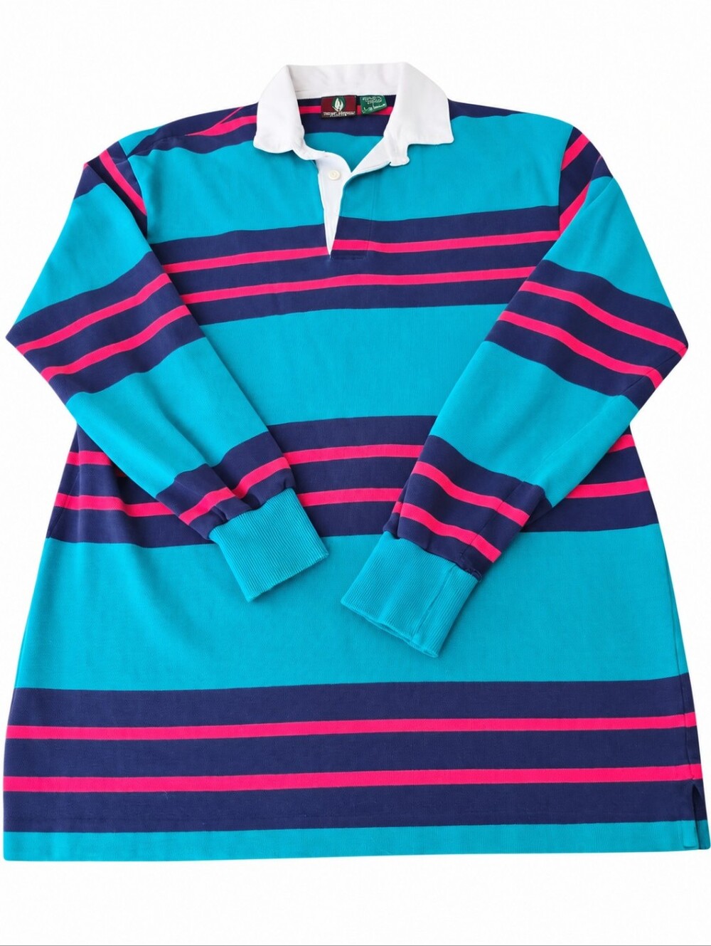 Vintage High Sierra Long-Sleeve Rugby Poloshirt In Classic 90s Colorway, Sz L
